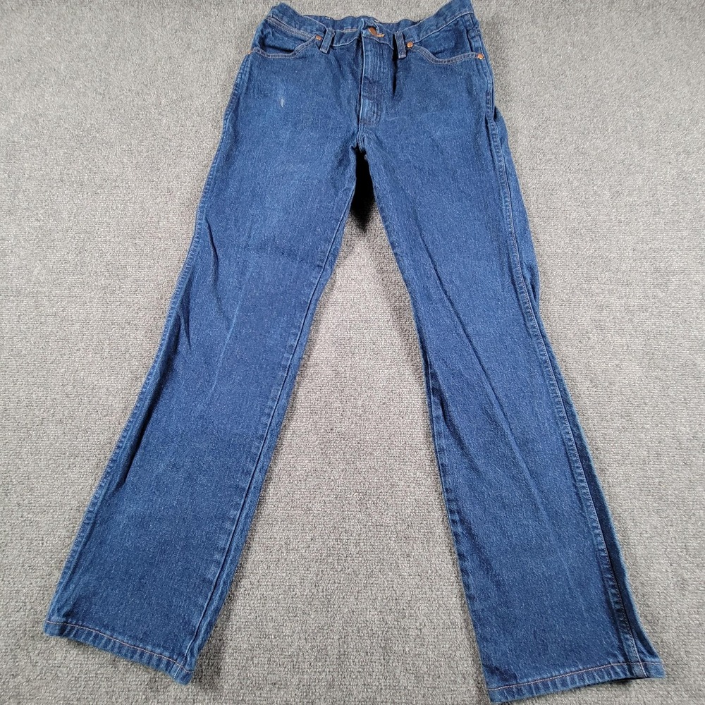 Wrangler Jeans Mens 32x32 Blue Denim Relaxed Fit Straight Leg Western Cowboy
